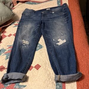 Women’s J. Crew distressed mid-rise jeans